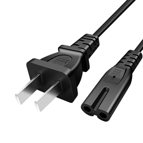 Tv Power Cord for Samsung UN Series 4K Smart TV,24' 32' 40' 43' 48' 49' 50' 55' 60' 65' 75' 80' 85' Inch, Samsung UN55RU8000FXZA UN65RU7100FXZA UN43NU6900FXZATCL,Insignia,Hisense,LG, 2 Prong 6.6FT