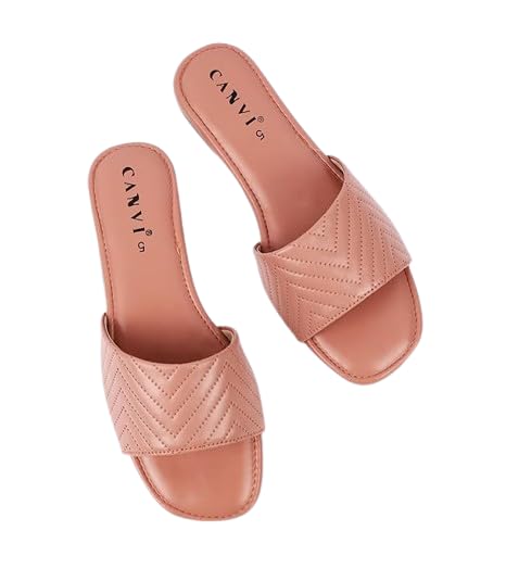 CANVI Stylish | Fancy | Comfortable Womens Sandals Comfortable Yoga Mat NonSlip Womens Open Toe Sandal Casual Summer Beach Slippers (Peach, 6) (B0CYZSLMP8) Amazon Price History, Amazon Price Tracker