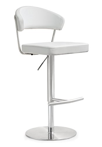 Tov FurnitureCosmo Stainless Steel Barstool, White