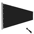 TANG 6FTx 25FT Black Fence Privacy Screen Temporary Fence Privacy Screen Windscreen Fence Netting Cover Privacy Blockage Excellent Airflow for Backyard Garden School with Zipties