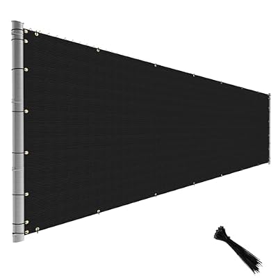 TANG 6FTx 25FT Black Fence Privacy Screen Temporary Fence Privacy Screen Windscreen Fence Netting Cover Privacy Blockage Excellent Airflow for Backyard Garden School with Zipties