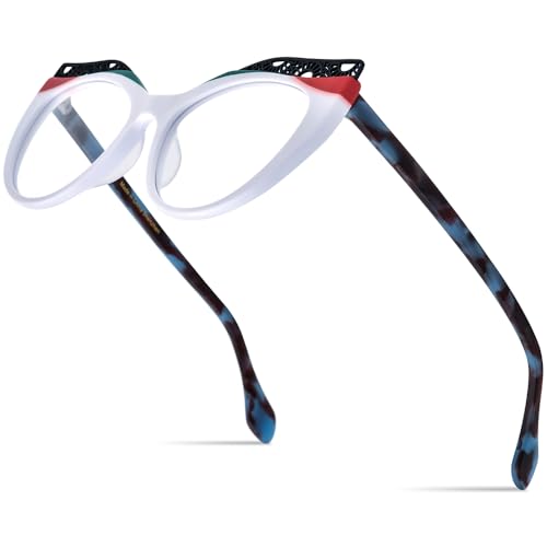 Image of HEPIDEM Multicolor Acetate Glasses Frame Women Cat Eye Eyeglasses Men Optical Spectacles 9291