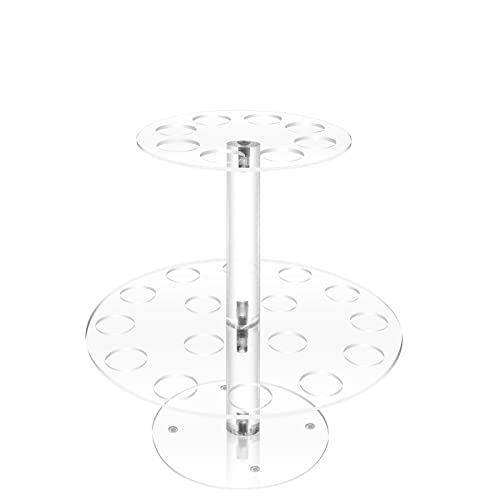 TOOPILAT Acrylic Ice Cream Cone Holder, 2-Tier Stand with 24 Holes for Waffle Cone Displaying