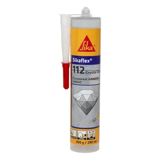 Sikaflex-112 Crystal Clear, Sellador transparente multiuso para la adhesión inmediata en interiores y exteriores, grietas y juntas, 290 ml