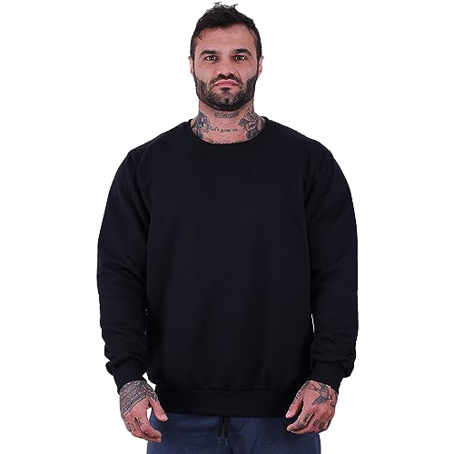 Blusa Moletom Basic MXD Conceito Sem Touca Academia Fitness Casual Lisa Sem Estampa (EG, Preto)