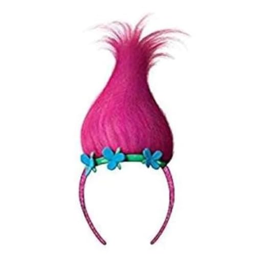 OS Fits Child, Magenta, Trolls Sugar Glitter Headband with Troll hair, female