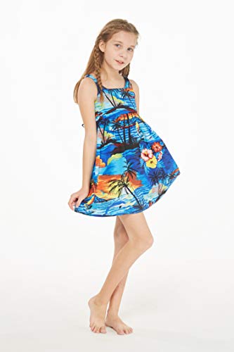 Image of Hawaii Hangover Family Matching Hawaiian Clothes, Sunset Blue | Family matching Hawaiian outfits, Sunset Blue, 100% cotton, machine washable, tropical floral print, luaus, cruises