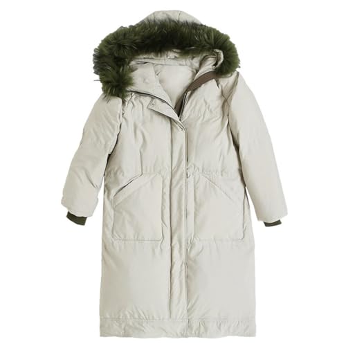 Doudoune vers le bas pour femme manteau mi-long à col montant