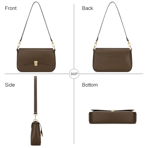 Image of KKXIU Small Shoulder Bag for Women Cute Hobo Handbags Mini Clutch Purses | Classic Trendy Retro Underarm Crossbody Bag with Detachable Straps, Zipper Closure