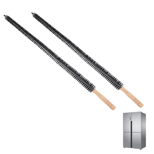 Fridge Coil Cleaning Brush,29.5Inch Long Handle Coil Brush for Fridge,Crevice Stanless Steel Cleaning Brush,Bendable,2Pack