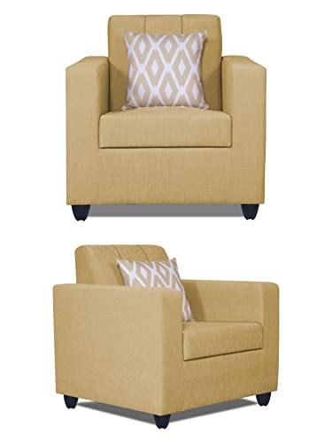 Image of Adorn India Rio Highback 3+1+1 5 Seater Sofa Set (Beige) (3 Year Warranty)