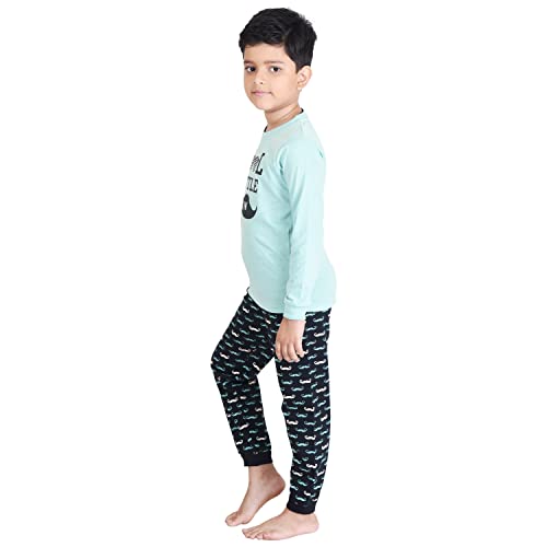 Image of Clothe Funn Boys Printed Cotton Full Sleeves T-Shirt & Pant Set
