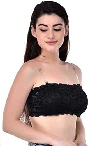 Image of Women's Lace Padded Wire Free Bralette Bra