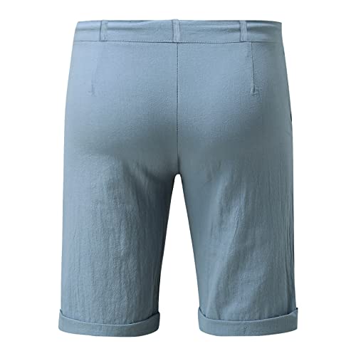 Shorts casual azul para hombre con cordón miniatura 4