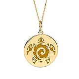 Gems_Hub Halskette aus 925er-Sterlingsilber, 24 mm, 45,7 cm lange Kette, Schildkrötenanhänger,...