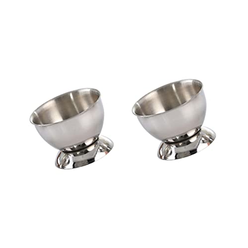 SOLUSTRE 2pcs Stainless Steel Egg Holder Boiled Egg Rack Kitchen Gadgets for Breakfast Brunch