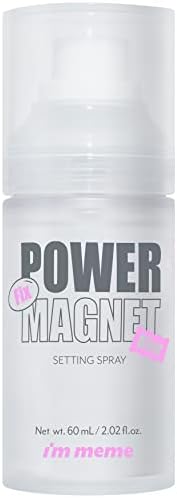 I'M MEME Makeup Setting Spray - Power Magnet | 24-Hour Long-lasting, Matte Finish, Transparent, Lightweight, Water Type, Non-aerosol, Fine Mist Clear Type, Revitalizes
