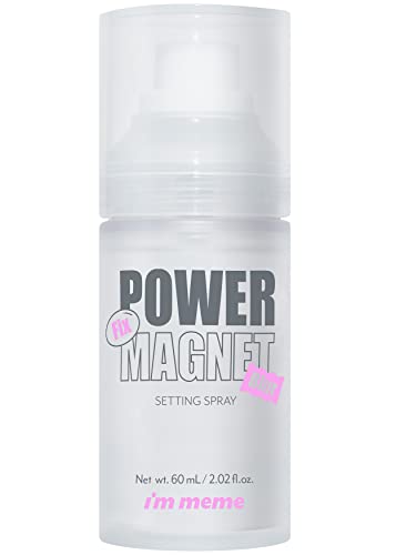 I'm Meme Power Magnet Makeup Setting Spray | 24-Hour Long-Lasting, Matte Finish, Transparent, Lightweight, Water Type, Non-Aerosol #TOP18