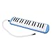 POENVFPO 32 Keys Melodica Instrument Kit with Tone Organ, Blowpipe, Mouthpieces and Carrying Bag, Piano Cloth (Blue)
