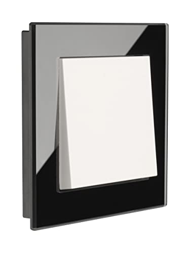 Opus® 55 Fusion Glass Cover Frame Design 1-Gang Base Frame Polar White Colour Black