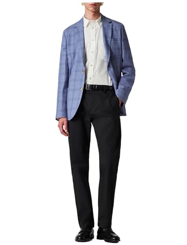 Veste à carreaux homme et pantalon noir costume confort pour soirée