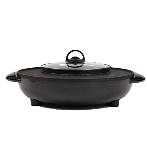 Multifunktionaler Tischgrill, Integrierter Küchentopf,Teppanyaki-Grill/Topf,Antihaftbeschichtung, Für 1-2 Personen Geeignet Für Innen