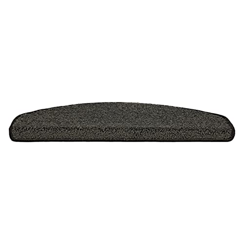 Puszyste kudłate maty na schody, zestaw 15 antypoślizgowych, samoprzylepnych podkładek dywanowych, nugat, półokrągły design, 19 x 56 cm, miękkie, wysokie runo, dla bezpieczeństwa i komfortu
