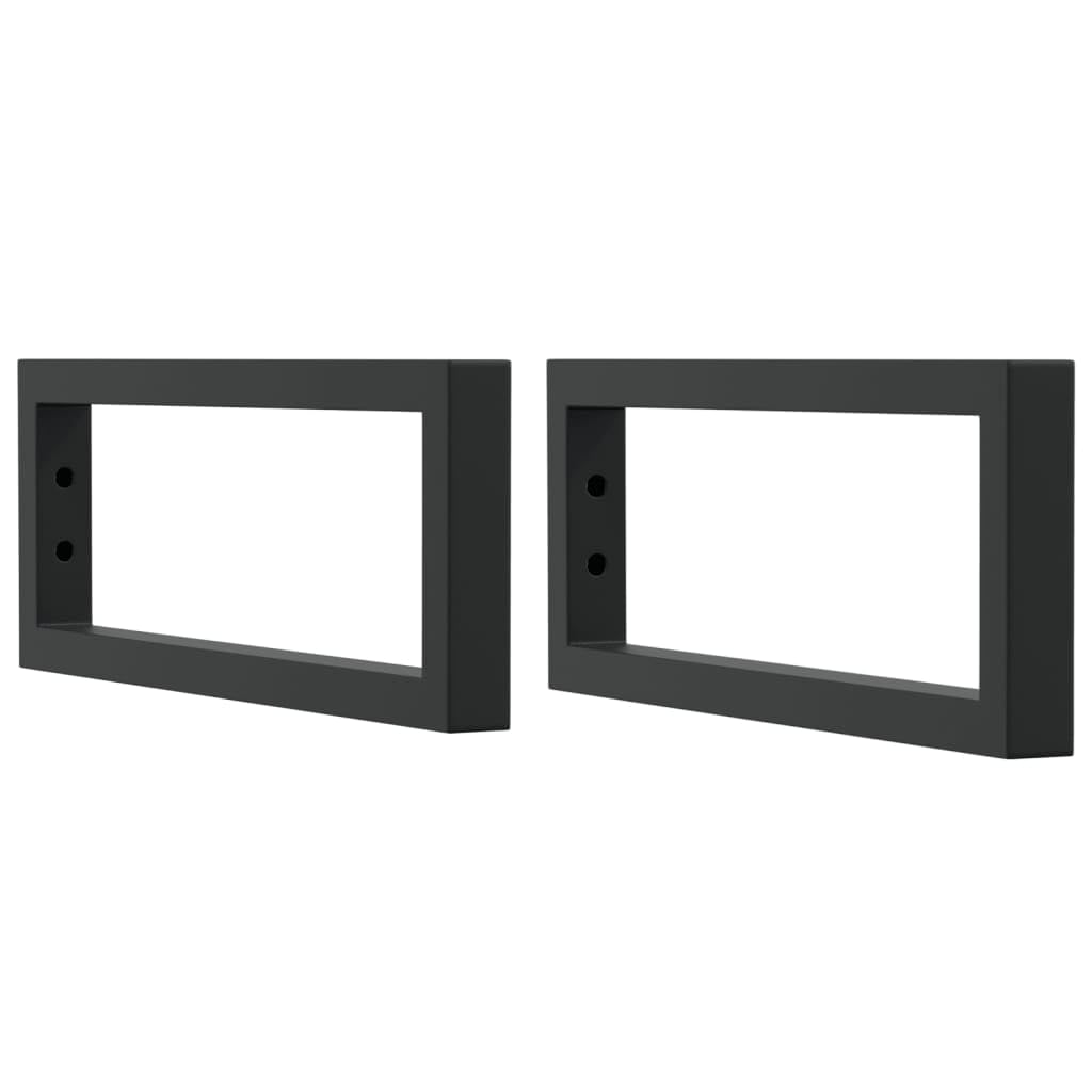 Soportes Estante de Lavabo 2 uds Rectangular Acero Negro,3.36kg-4007271
