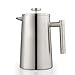 LTLWSH Cafetera Francesa 1 litro (8 Tazas) | Cafetera émbolo de Acero Inoxidable, French Press de Doble Pared aislada, Prensa Francesa y Tetera para el Hogar y la Oficina