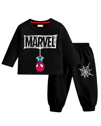 Image of Kuchipoo Marvel Boys Regular Fit Cotton T-Shirts and Pyjamas Set