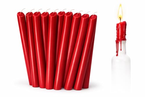 Bougies rouges en cire qui coule lot de 24 non parfumees drip candles