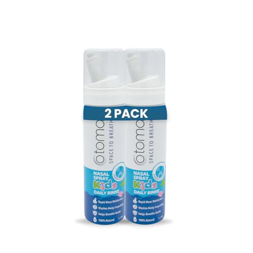 Otomar Kids Pocket Size Nasal Saline Spray Soft Rubber Tip Drug Free Ultra Fine Mist Baby Nose Cleaner Ages 0+ Quick Everyday Nasal Wash For Stuffy Nose Relief Nose Moisturizer 50 ml Pack of 2