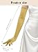 Zinniday Gold Elbow Length Gloves - 1920s Satin Long Opera Party Gloves for Women, Roaring 20s Tea Party Glove for Bridal 1920's Dance Halloween Cosplay (21.6 inches)