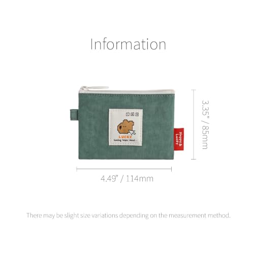 Image of Monolike Happy and Lucky Card Case, Mint - Small Nylon Pouch, Portable Keychain Coin Purse, Waterproof Card Sleeve, Compact Daily Organizer Case