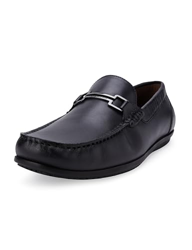 Image of Louis Philippe Men Premium Leather Breathable Lining Material Anti Slip Flat Heel Rubber Sole Formal Loafers