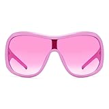 BOTEN Pink Purple Oversized Sunglasses For Women, Big Tinted Wrap Around Sunglasses Y2K Funky Shield Shades Glasses