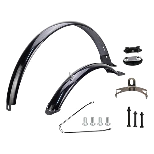 Bike Front and Rear Fenders for 26 Inch Wheels - Easy Installation, Black Brace