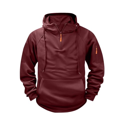 Mens 1/4 Zip Pullover Hoodie Fashion Tactical Hooded Sweatshirt with Pockets, Outdoor Casual Workout Wear2