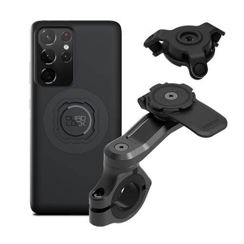 Image of Quad Lock Motorcycle Handlebar Mount PRO Kit with Vibration Dampener and MAG Phone Case for Galaxy S21 Ultra
