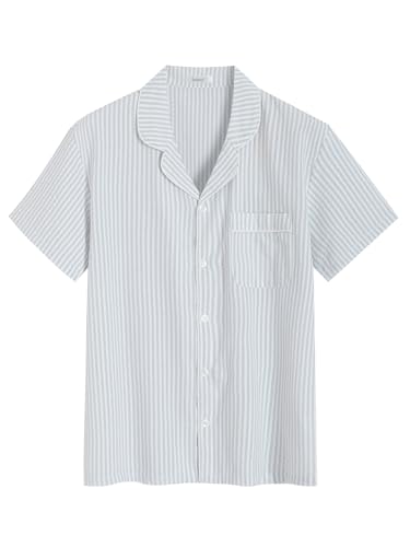 Latuza Men's Cotton Seersucker Pajama Shirt