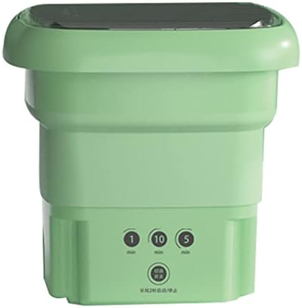 Portable Washing Machine Dryer Comb With Drain Basket Pipe Folding Washing Machine Integrated Mini Underware Washer Blue Ray For Camping RV Travel (Green)