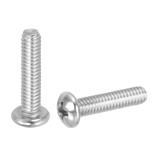 PATIKIL #8-32 x 3/4" パンヘッドマシンスクリュー 50個 304ステンレススチール ラウンドヘッドスクリュー キャビネット引き出しノブ取っ手用 プラスドライブ 全ねじ 明るい仕上げ