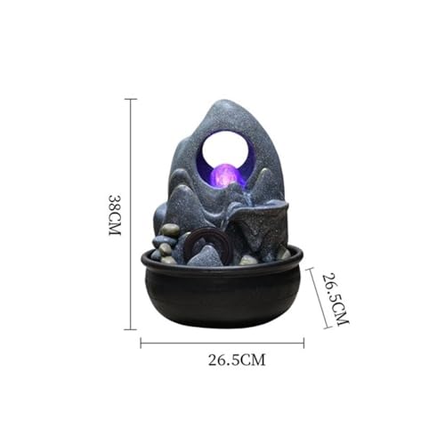 Fontaine d'intérieur design Feng Shui avec boule en cristal et éclairage LED - 3