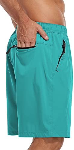 Image of SPOSULEI Men's Athletic Hiking Shorts Water Resistant Quick-Dry Lightweight Outdoor Sweat Shorts with Zipper Pockets