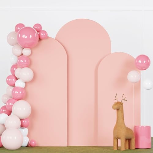 FANPROMS Wedding Arch Covers Set of 3 Dusty Rose Arch Covers Stretchy Fabric 6FT 6.6FT 7.2FT Spandex Arch Stand Cover for Arch Stand Chiara Arch Cover 2-Sided Arched Cover for Party Wedding