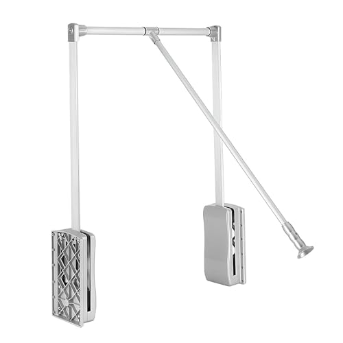 Tringle de penderie rétractable en alliage d'aluminium robuste argent