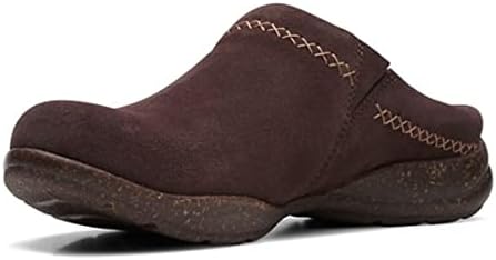 Clarks Women's Roseville Echo Clog, Dark Brown Suede, 11 | Image 3