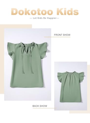 Image of DOKOTOO KIDS Girls Short Sleeve Blouse Dress Shirt Top Size 7-15 Years Old