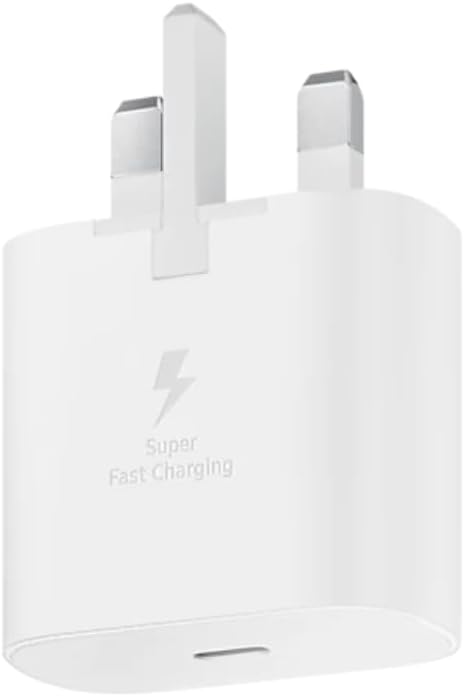 Samsung Galaxy Official 25W Super Fast Charging Travel Adapter (with USB-C to C Data Cable), White