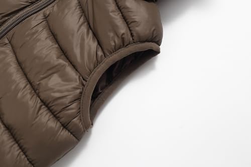 Image of AIWUHE Baby Boys Girls Hooded Puffer Vest Winter Lightweight Sleeveless Bear Ears Zipper Up Jacket Down Vest Coat Vests Kids